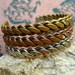 Vintage Wide Copper Bracelet Cuff Mixed Metal Twist