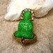 Vintage Jomaz Buddha Brooch Faux Jade Rhinestone