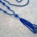 Vintage Art Deco Necklace Blue Glass Crystal Flapper Tassel