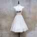 1950's ivory lace party dress/50's cocktail/wedding/prom dress medium