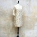 1970s MOD cocktail dress/ 70s gold metallic Twiggy shift party dress/ medium