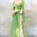 1950s evening dress- 50s strapless wedding dress- tulle party dress- moss green and pink prom dress- extra small / small