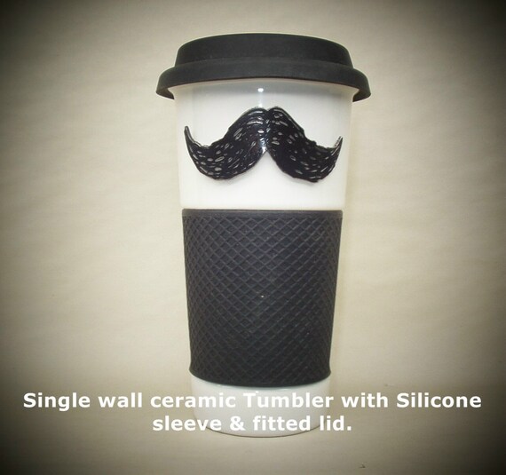 Items similar to Black Pewter Moustache on Ceramic coffee Mug, best