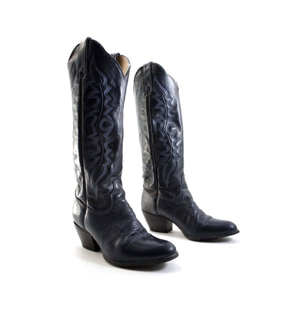 ladies navy blue cowboy boots