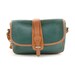BLACK FRIDAY ETSY / Dooney and Bourke All Weather Leather Equestrian Cross Body Bag in Green Pebbled Leather and British Tan Trim