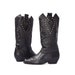 Black Leather Boots Rhinestone Biker Chic Women's size 10