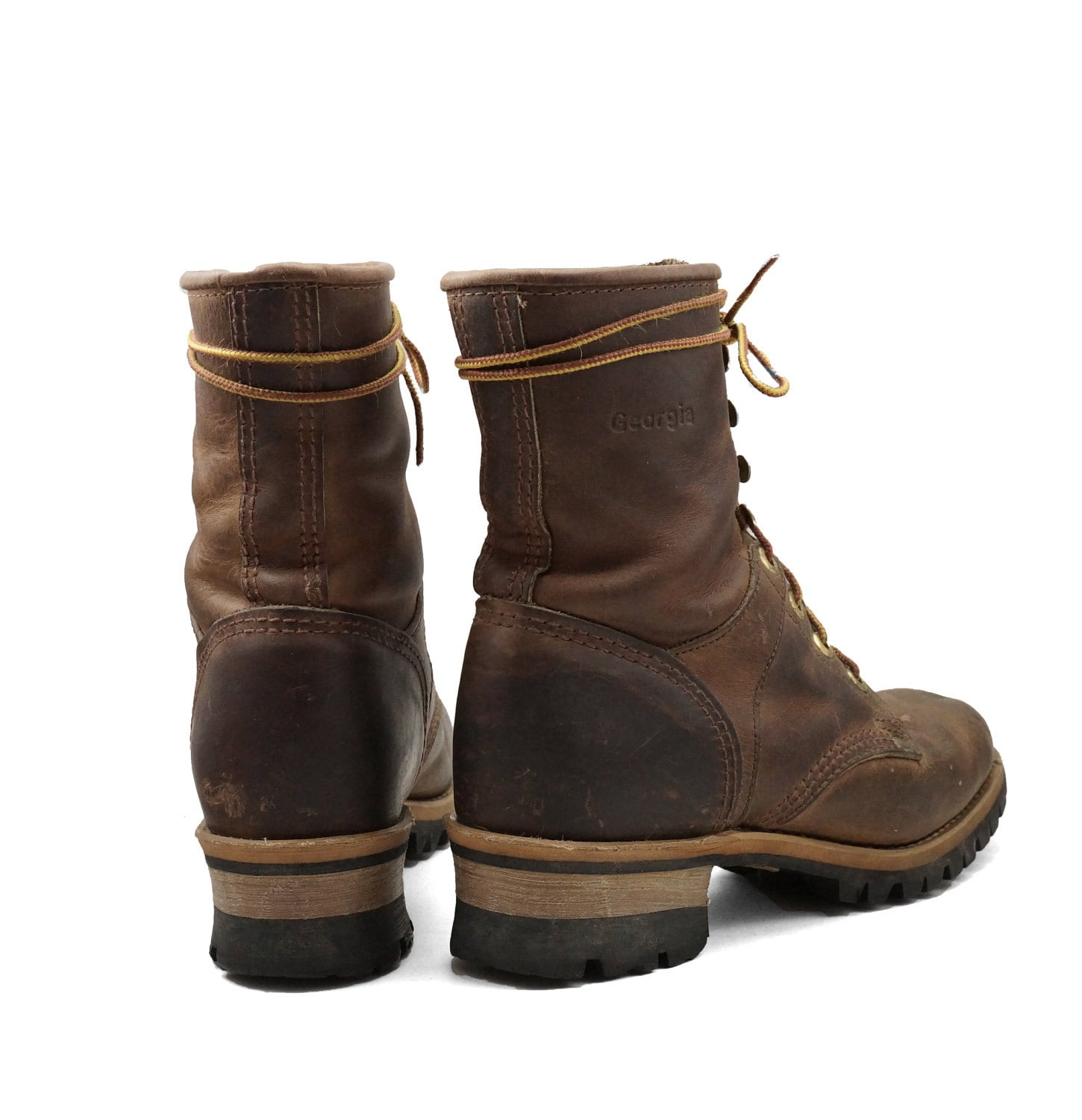 double h lace up work boots