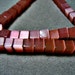 26 - 7MM Mauve Cat Eye Fiber Optic Cube Beads