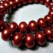 12 - 12x8MM Red Wine Rondelle Glass Pearls