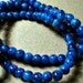 36 - 6MM Blue Jade Glass Round Beads