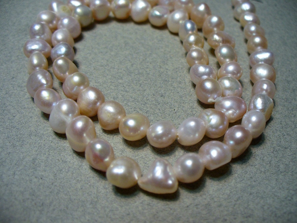 Freshwater Pearls Light Natural Colored 7 8mm Full Strand