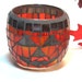 Stained glass mosaic candle holder pumpkin