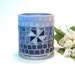 Stained glass mosaic candle holder shades of blue