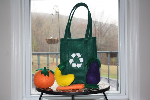 To Market Felt Veggie Bag