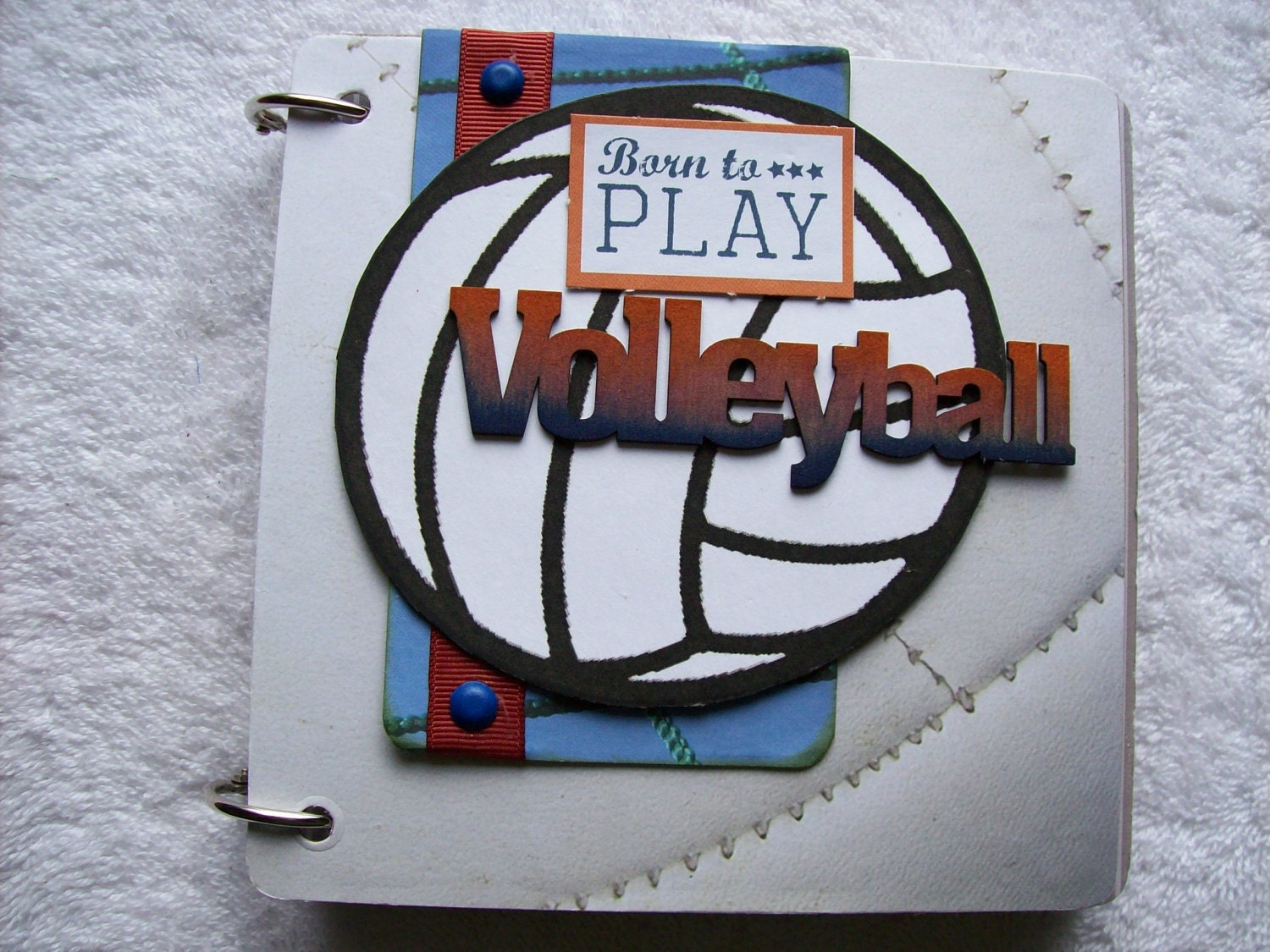 Volleyball Mini Chipboard Scrapbook Album PREMADE by ljbminis2021