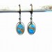 Felt Earrings merino wool blue gold silk OOAK