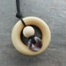 Amethyst Nursing Necklace - Amethyst Stone and Wood Ring