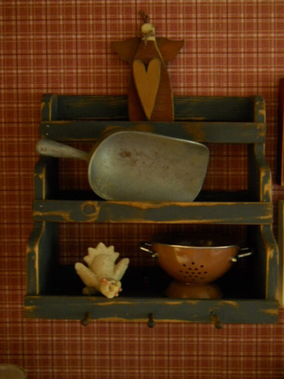 Primitive Rustic Farmhouse Wall Shelf