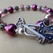 Skeleton Key Bracelet: Plum Aubergine Pearl Jewelry - Lock and Key Toggle Clasp
