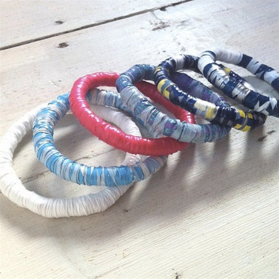 Items similar to Recycled bracelet made from plastic bags Factory on