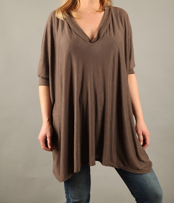 plus size brown t shirt