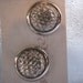 Vintage Monet Earrings Button Fish Scale Design Silvertone
