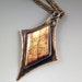 Red Labradorite Smokey Bronze Patina Metal Art -One of a Kind Pendant Necklace