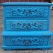 Vintage Jewelry Box Shabby Chic Antiqued Turquoise Music Box