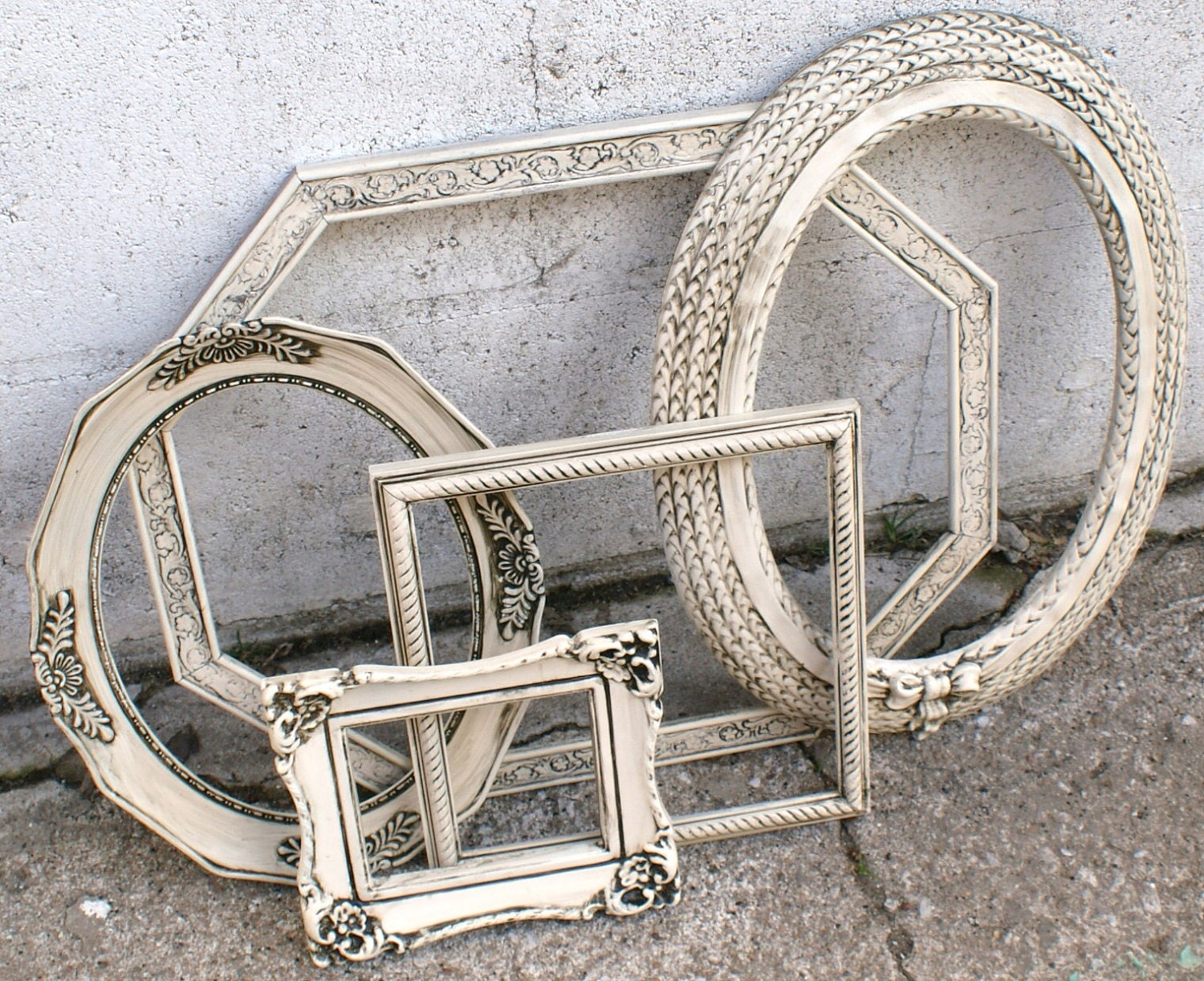 Shabby Chic Picture Frames French Romantic Ivory by DanielsVintage