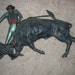 Vintage, HUGE Bullfighting Wall Plaque. Matador and Bull Wall Art. 1960's.