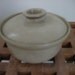 Signed Heath Earthenware, Art Pottery Covered Bowl. 1960's. Vintage Small Casserole, dish with lid. Sand colored Glaze.
