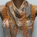 ON SALE - Plaid Scarf - Cotton Scarf Cowl with Lace Edge