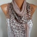 ON SALE - Scarf Shawl - Cotton Weddings Scarves - Cowl with Lace Edge - Rosy Brown