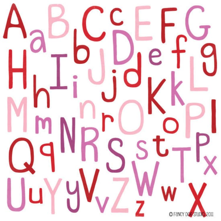 Clip Art Alphabet Letters Digital Font By Paulakimstudio On Etsy