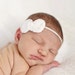 Chiffon Bow Headband or Hair Clip in Ivory - Skinny Elastic - Newborn Baby to Adult