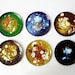Set of 6 Vintage Enamel Coasters
