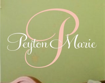 Childrens Wall Decal Baby Nursery Personalized Monogram - Vinyl Lettering - Childrens Decor- Vinyl Decal