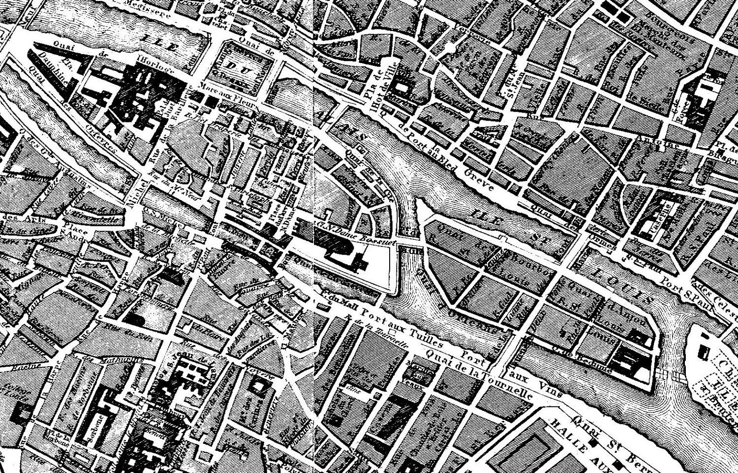 Vintage Paris Street Map Street Map Poster Print by TheMapShop