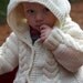 Hand knitted merino wool hooded jacket