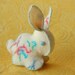 Bunny RABBIT Toy White SPRINKLED FELT Handmade in Canada Unique