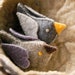 Felt Love Birds Grey Yellow Brown Lavender Pure Wool -- Felt Bird Ornaments for Wedding Gift, Cake Topper, Felt Toys