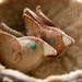Felt LOVE BIRDS Beige White Turquoise Pure Wool Made in Canada ideal for wool WEDDING aniversaries
