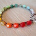 Colorful crochet bracelet - slashKnots Stackers "Rainbow" czech glass bohemian jewelry. Multi colored ombre, red, blue, fun boho chic