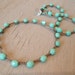 Turquoise crochet boho necklace. Simple, casual crochet bohemian jewelry, aqua blue, southwest style, surfer girl beach chic