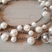 RESERVED for BELINDA- Vintage Pearl crochet necklace wrap bracelet 'Dimples', dimpled faux pearls, ivory white, classic pearls