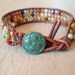 RESERVED for KAY - Multi color beaded leather wrap bracelet 'Autumn Tapestry' colorful, rustic green, luxe bohemian friendship bracelet