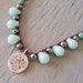 Bohemian crochet necklace "Indian Summer Love", amazonite, rustic Thai Silver heart charm, Southwestern, tribal bohemian glam