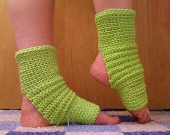 Yoga Socks in Bright Lime Green Cotton -- for Dance, Pilates, Yoga, Pedicures