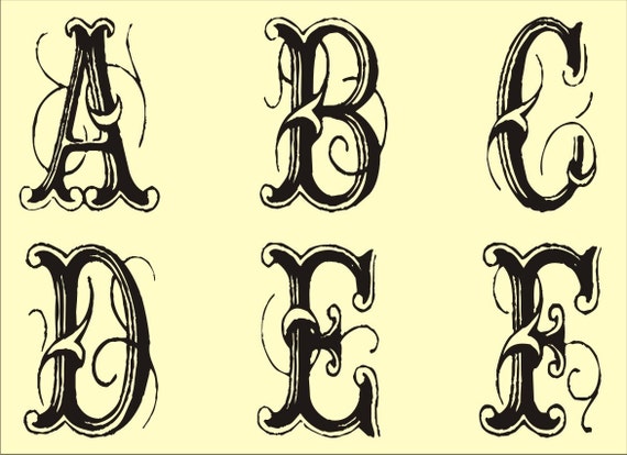 Items similar to Stencil Alphabet all capitals upper case Extra Fancy