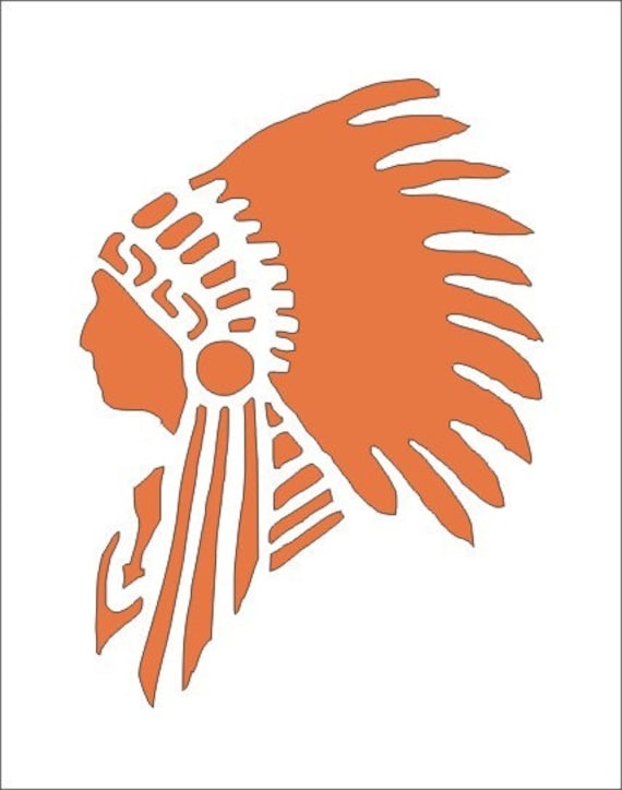 Items similar to Stencil Indian Chief head dress image is approx. 4.5 x